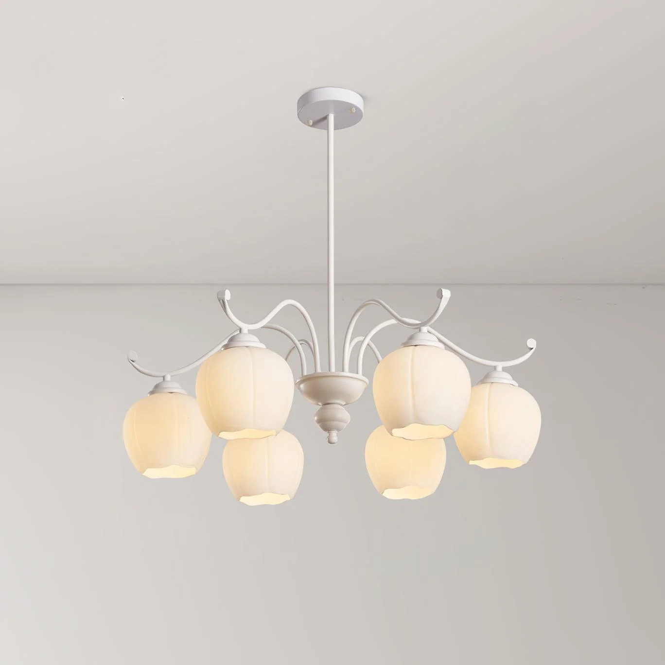 Люстра Lomance Lily - 4 плафона ∅57см x 66см, белый