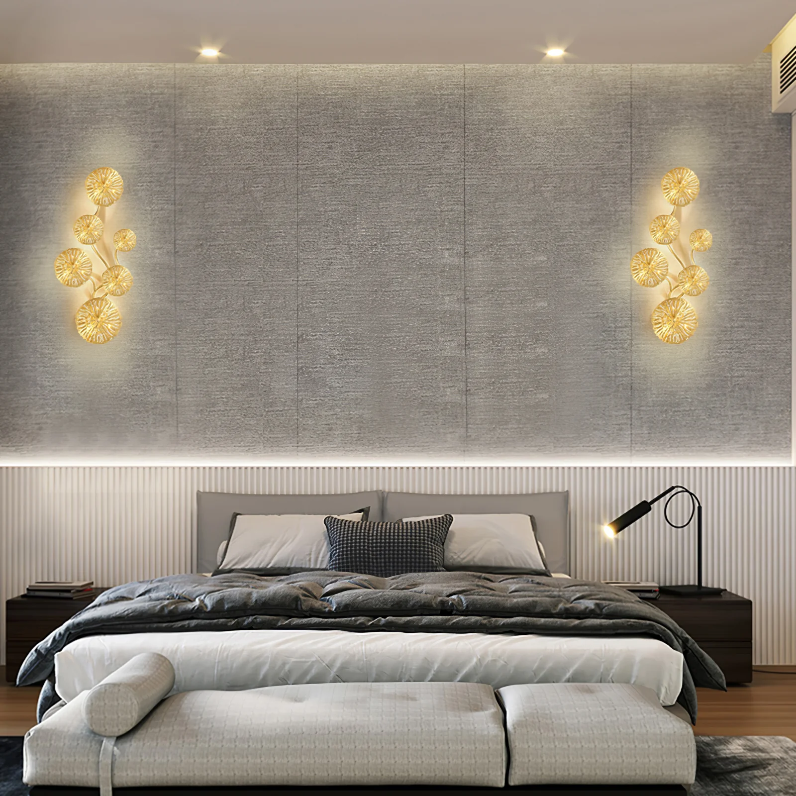 Настенный светильник Lotus Leaf  - модель E, 31см x 57см, нержавеющая сталь, металл