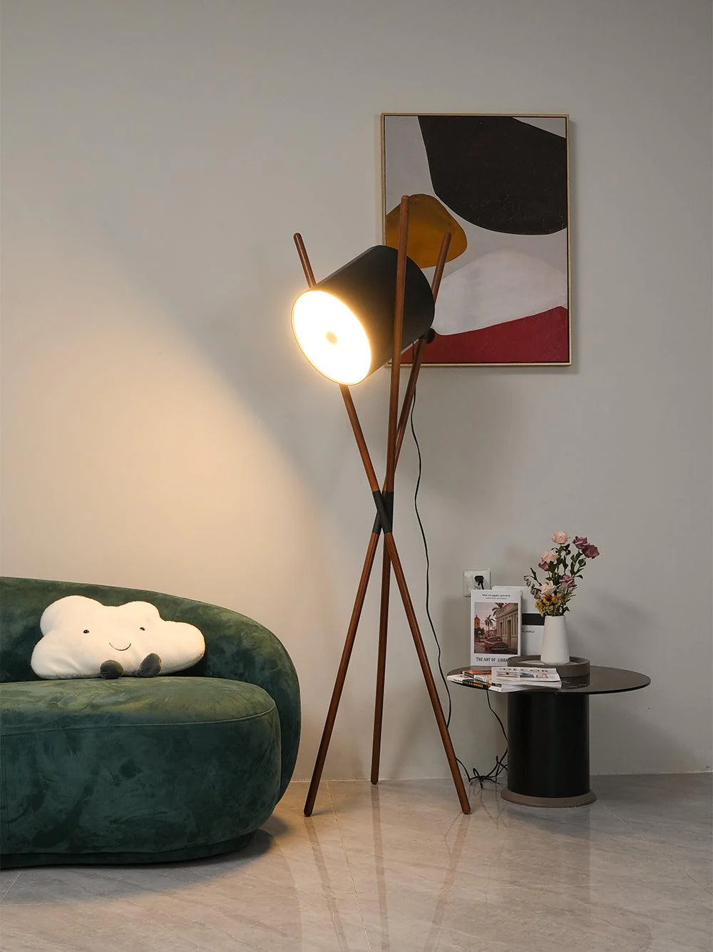 Торшер Shift Lamp - ∅58см x 173см, черный, дерево