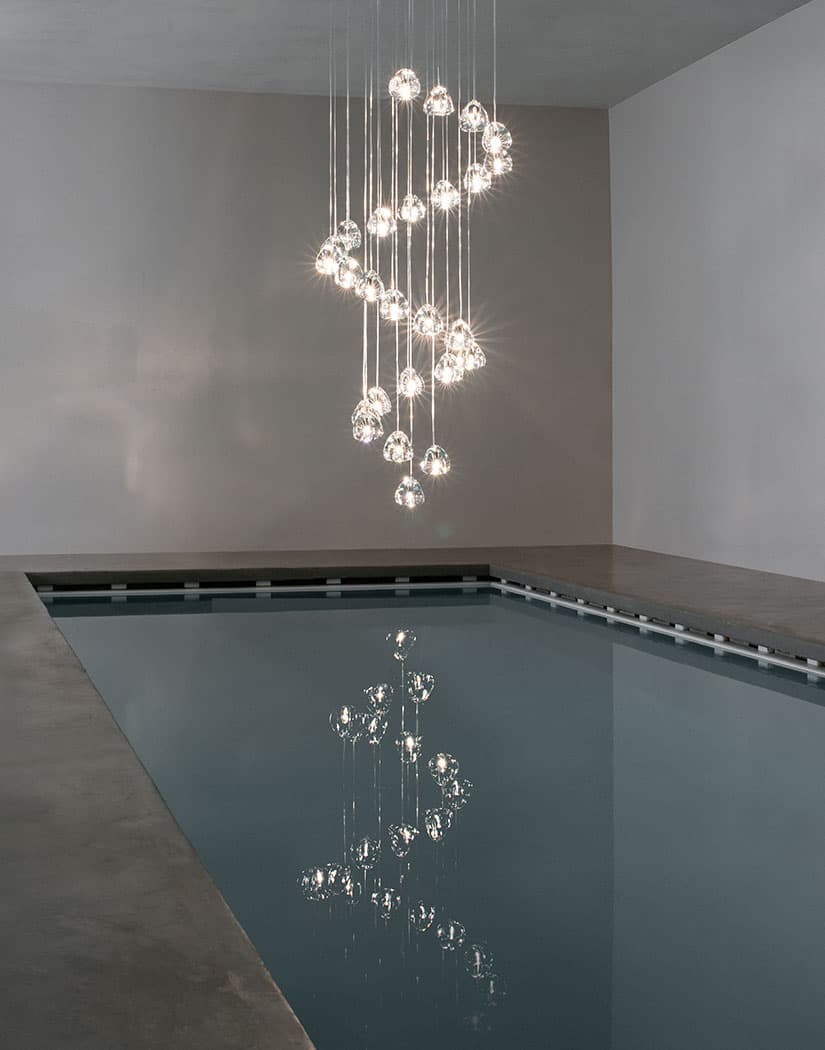 Подвесной светильник Cherry Crystal - 7 подвесов ∅35см x 150см, прозрачный