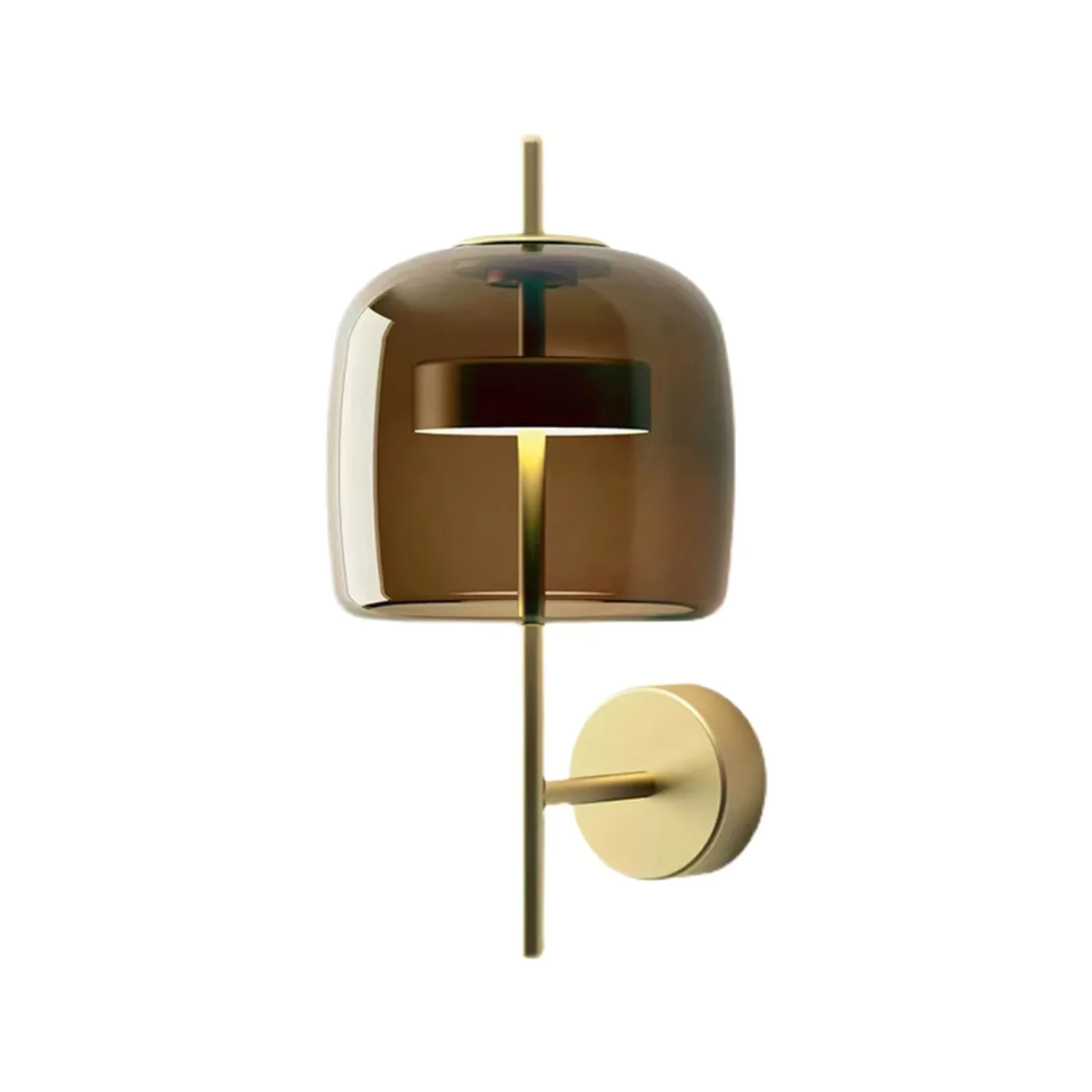 Настенный светильник Hourglass - ∅24см x 55см, черный, дымчато-серый, теплый свет