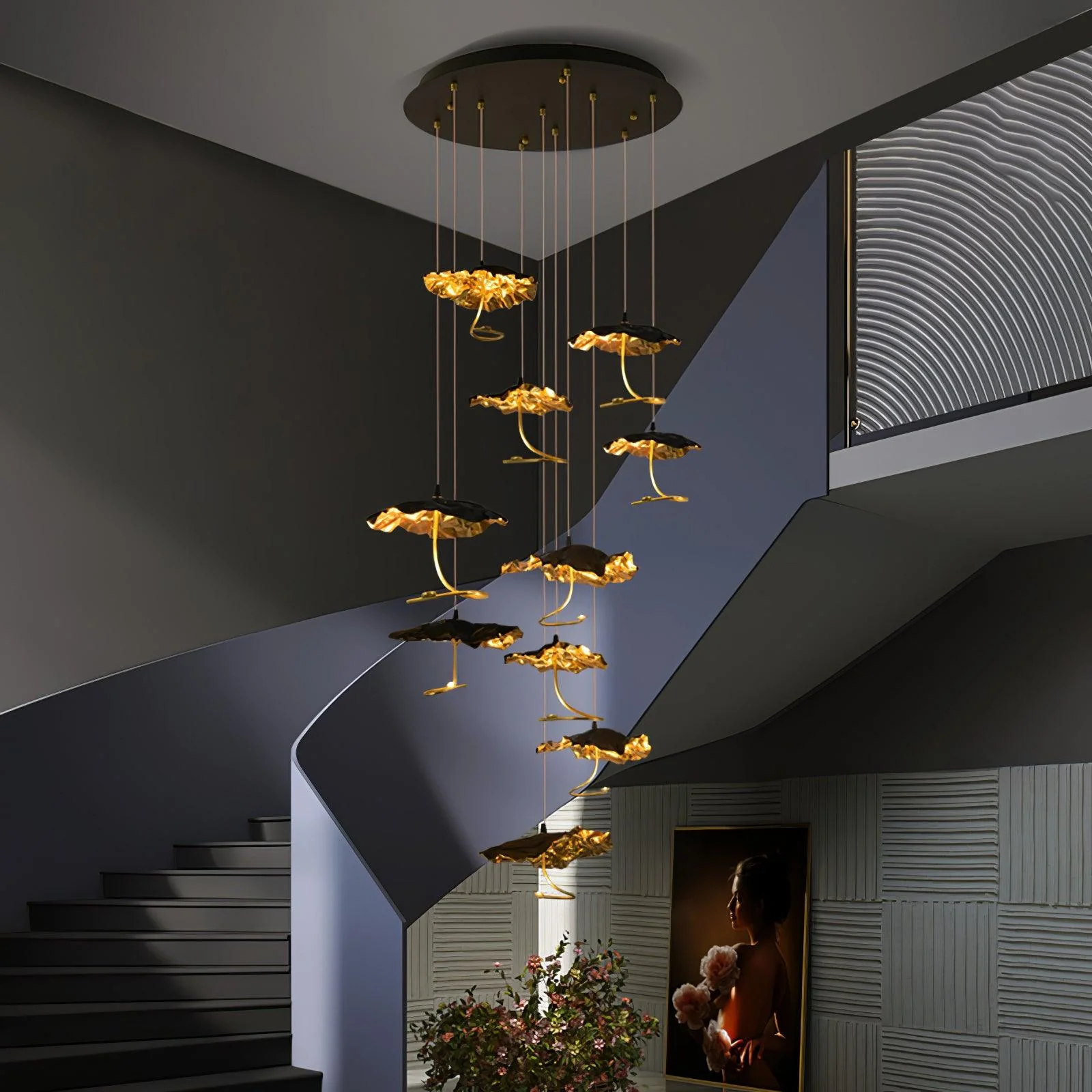Люстра Brass Aviary Constellation - 1 подвес ∅25см х 15см, латунь, черный, теплый свет