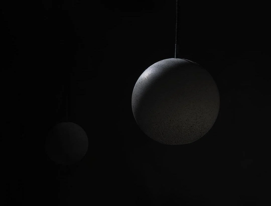 Подвесной светильник Moon Concrete - 2 плафона ∅24см x 150см, серый