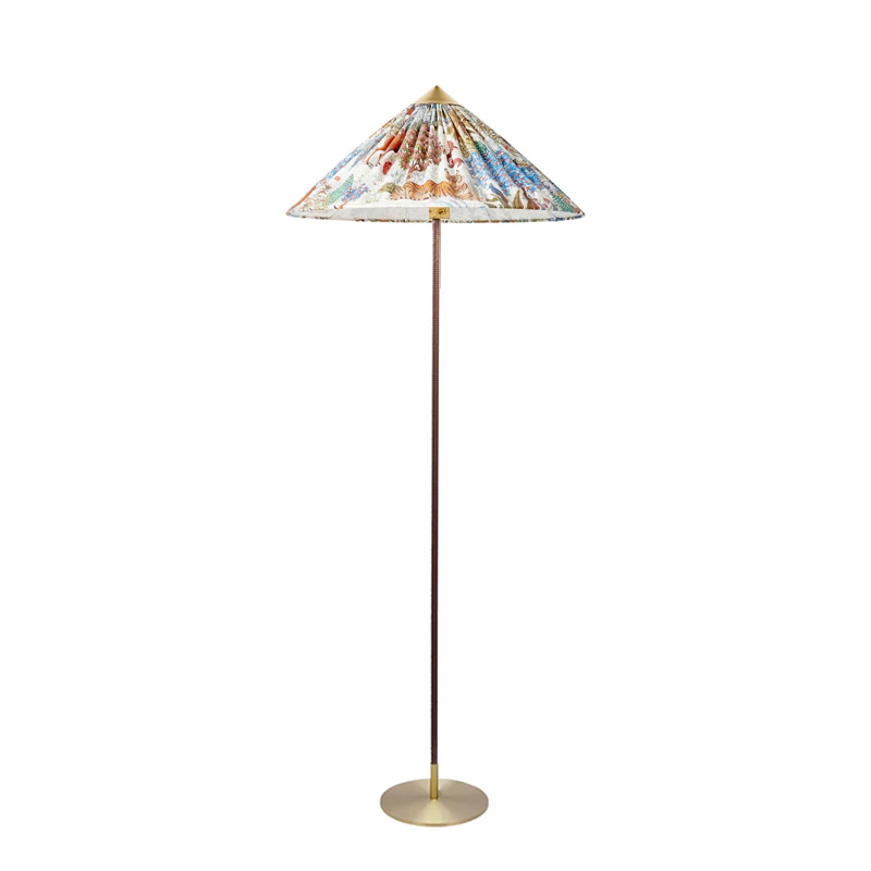 Tynell  Floor Lamp - ∅ 24.8″ x H 60.6″ / Dia 63cm x H 154cm / Natural rattan shade / UK plug