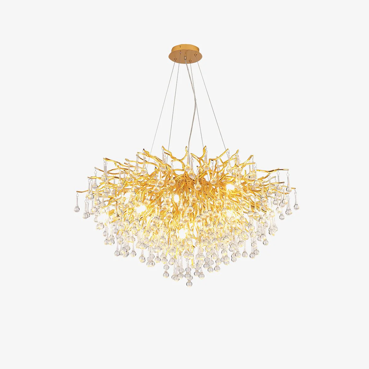 Люстра Teardrop Crystal - ∅40см x 30см, золотой, прозрачный кристалл