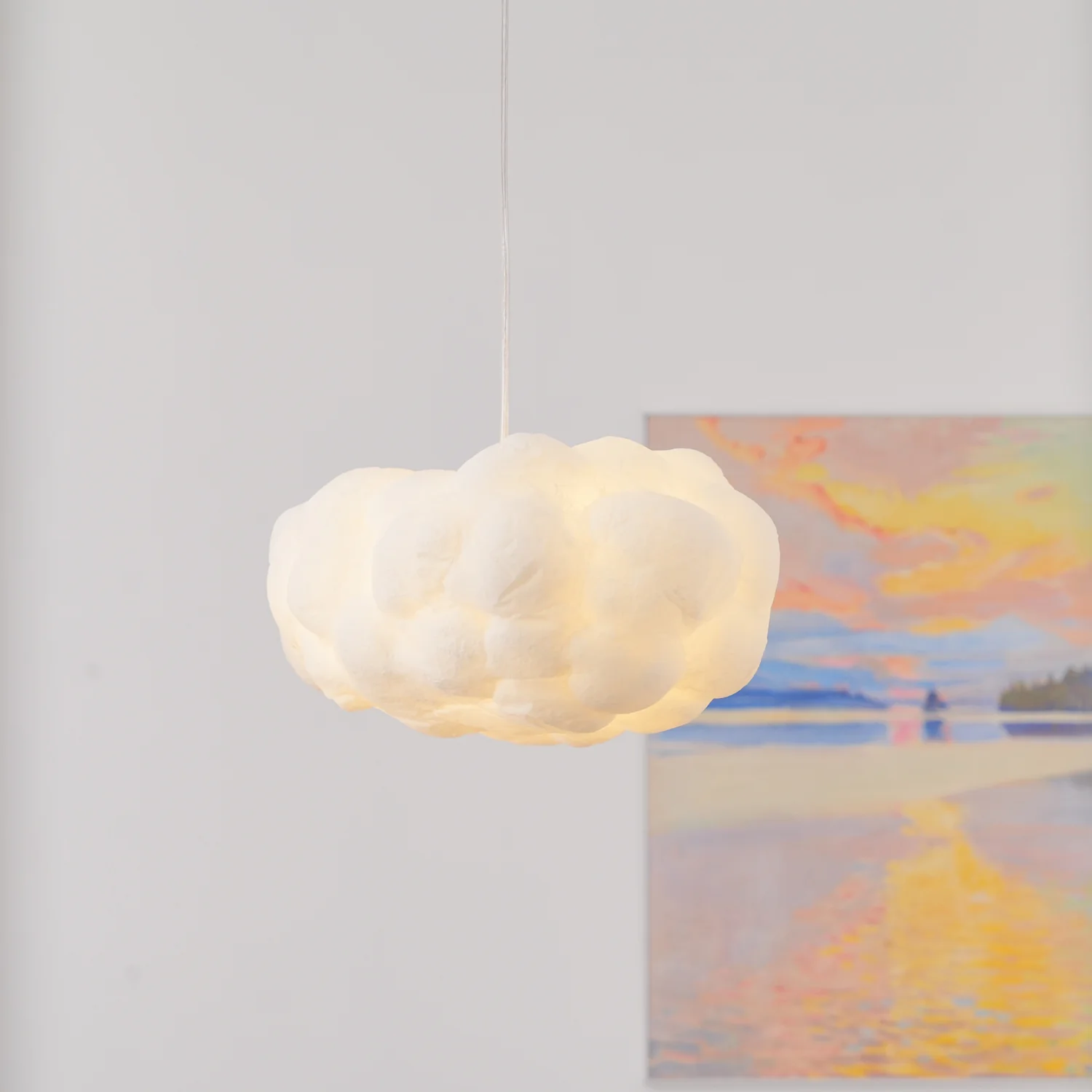 Подвесной светильник Cloudy - ∅50см x 30см, белый