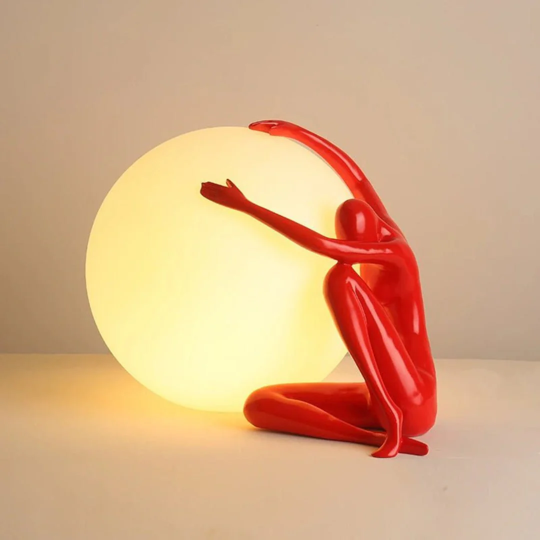 Настольный светильник Humanoid Ball Holding - ∅50см x 35см, красный