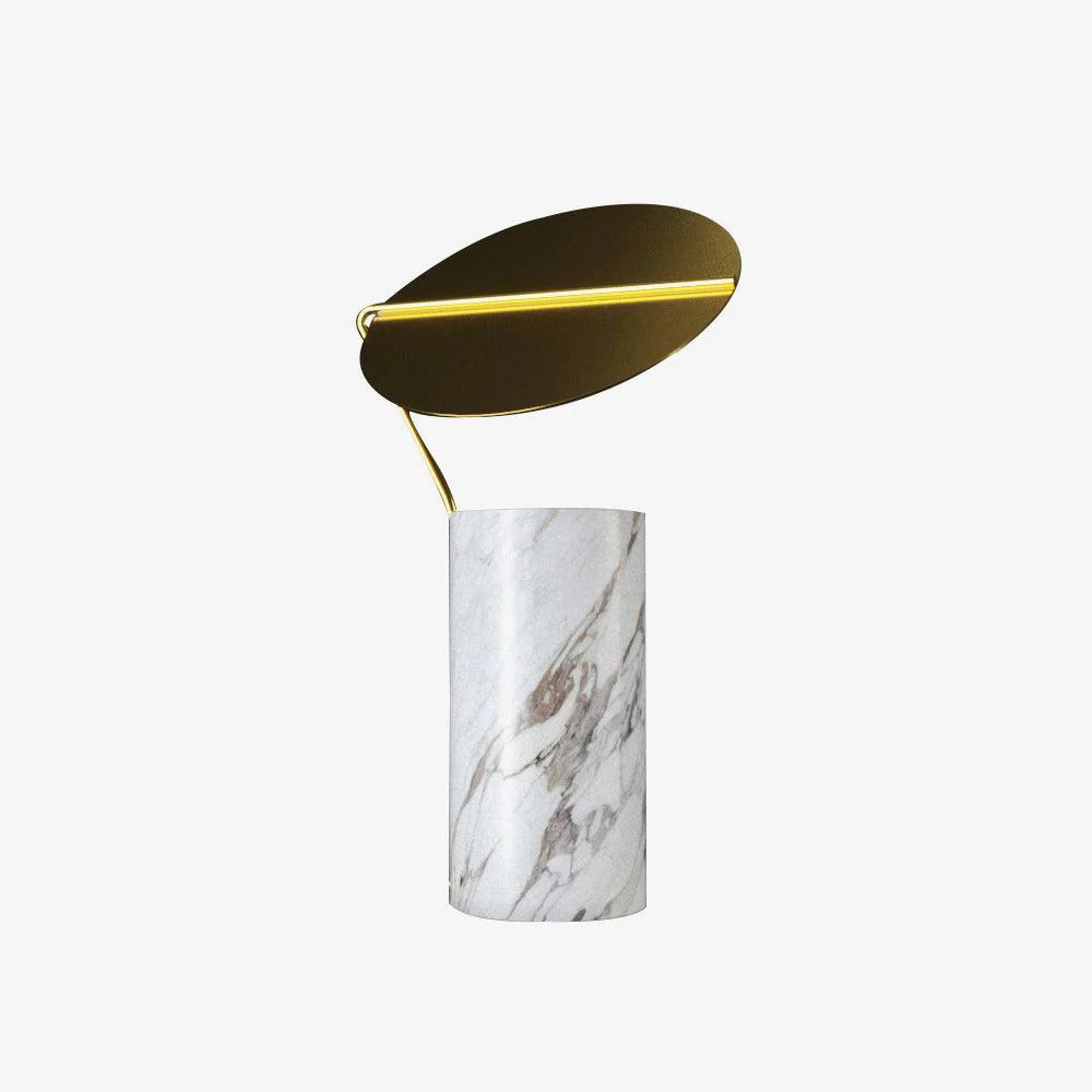 Marble Coffee Table Lamp - ∅ 9.1″ x H 13.8″ / Dia 23cm x H 35cm / Black / AU plug