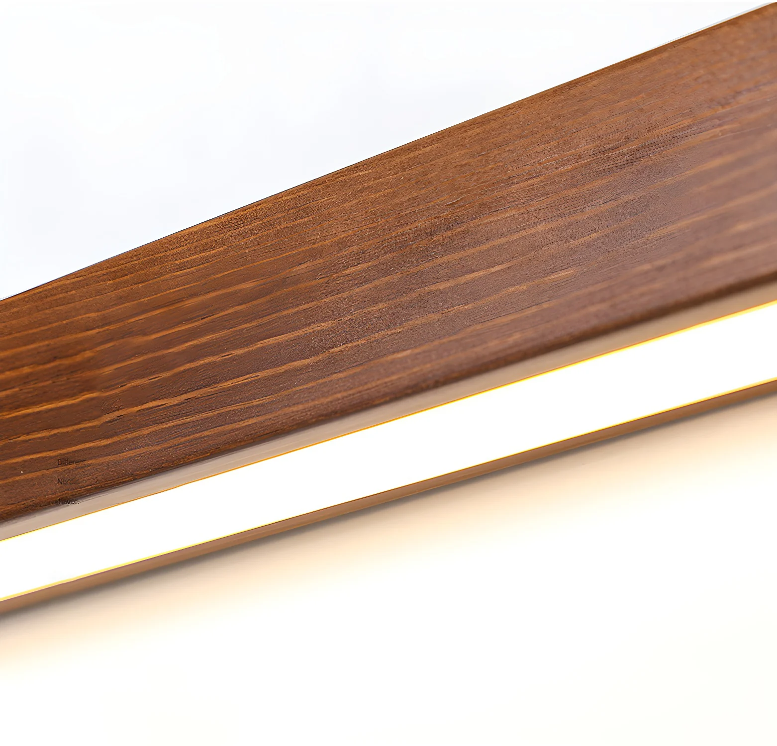 Настенный светильник Arlo Linear Wood - ∅60см x 5см, орех, теплый свет