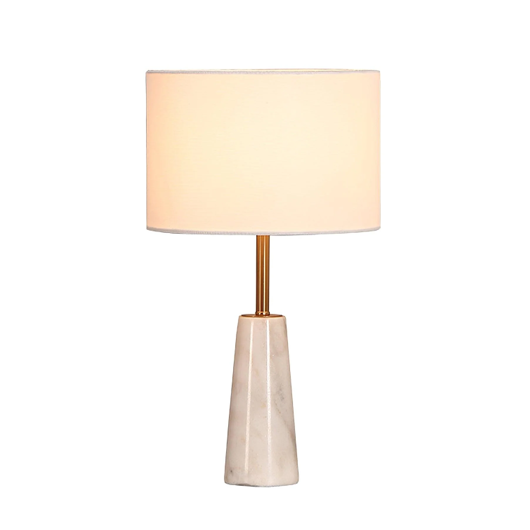 Norrington Table Lamp - ∅ 11″ x H 18.8″/ Dia 28cm x H 48cm / Gold & White Marble / AU plug