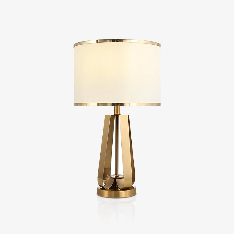 Laila Table Lamp - ∅ 15″ x H 22″ / Dia 38cm x H 56cm / Gold & White / AU plug