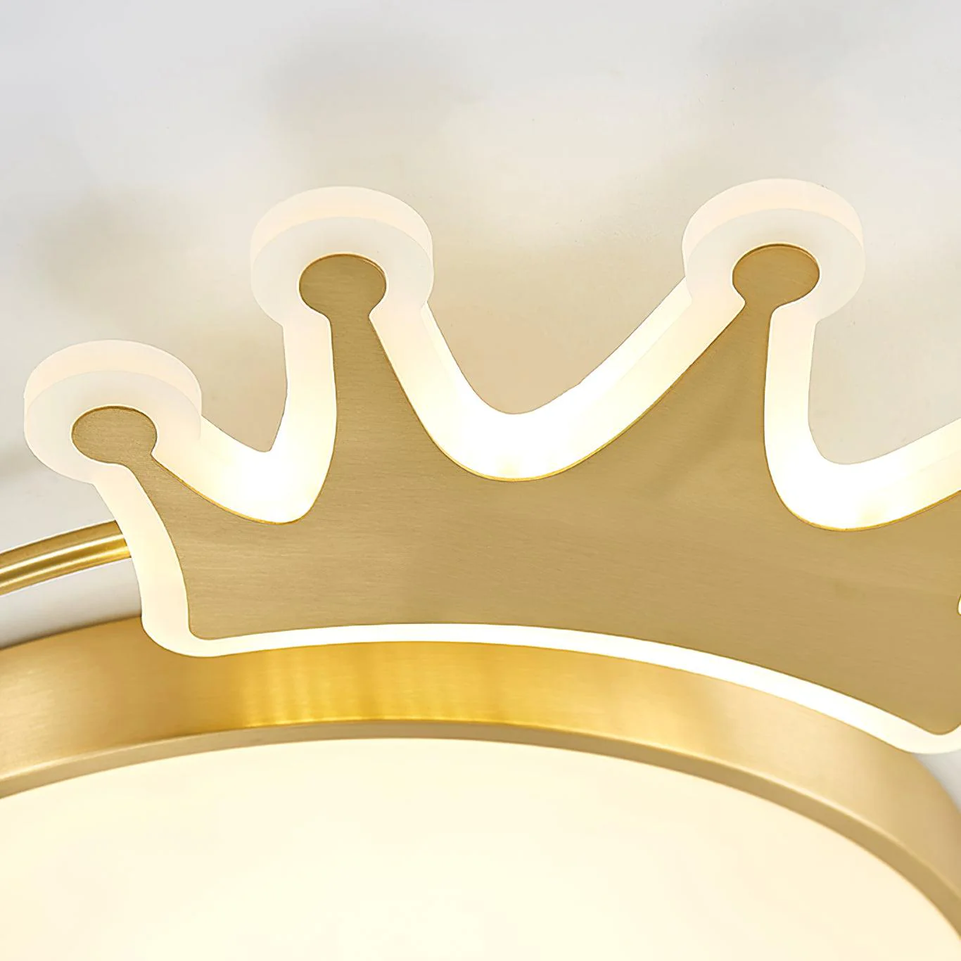 Потолочный светильник Crown - ∅48см х 4см, золотой, холодный свет