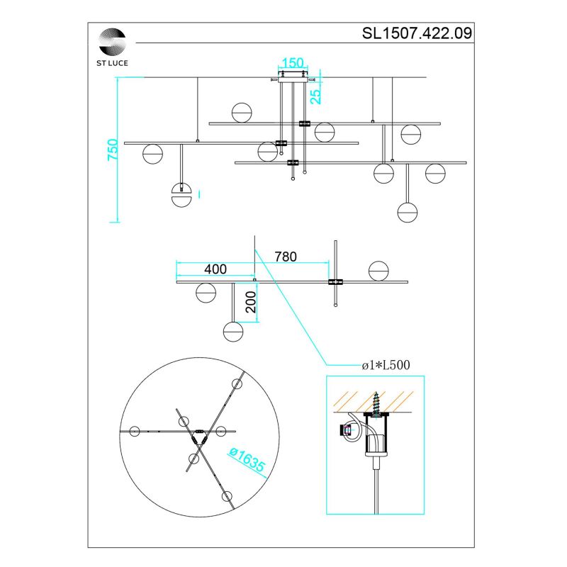Люстра потолочная ST Luce Albero SL1507.422.09