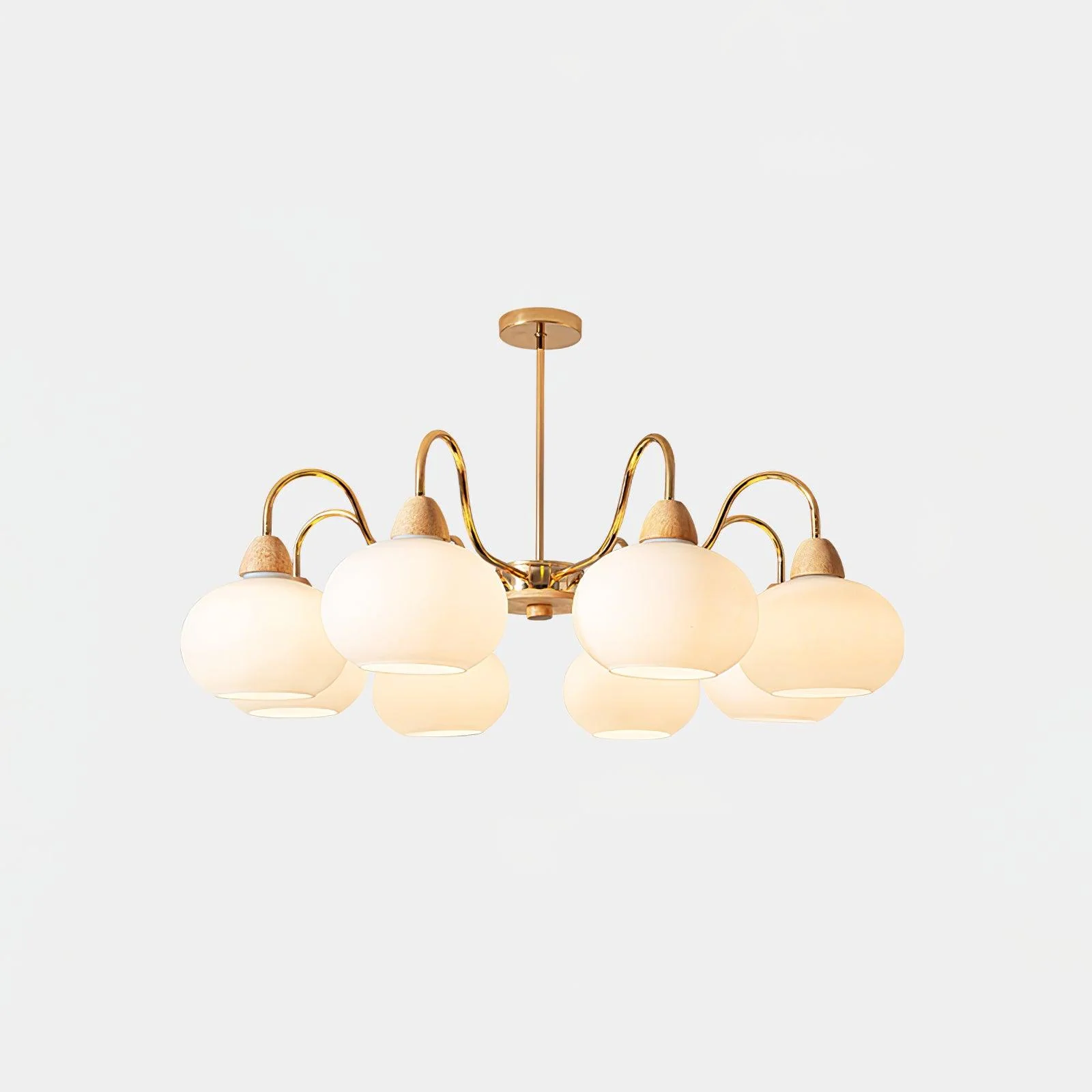Люстра Glass Persimmon - 5 плафонов ∅66см x 34см, золотой, белое стекло