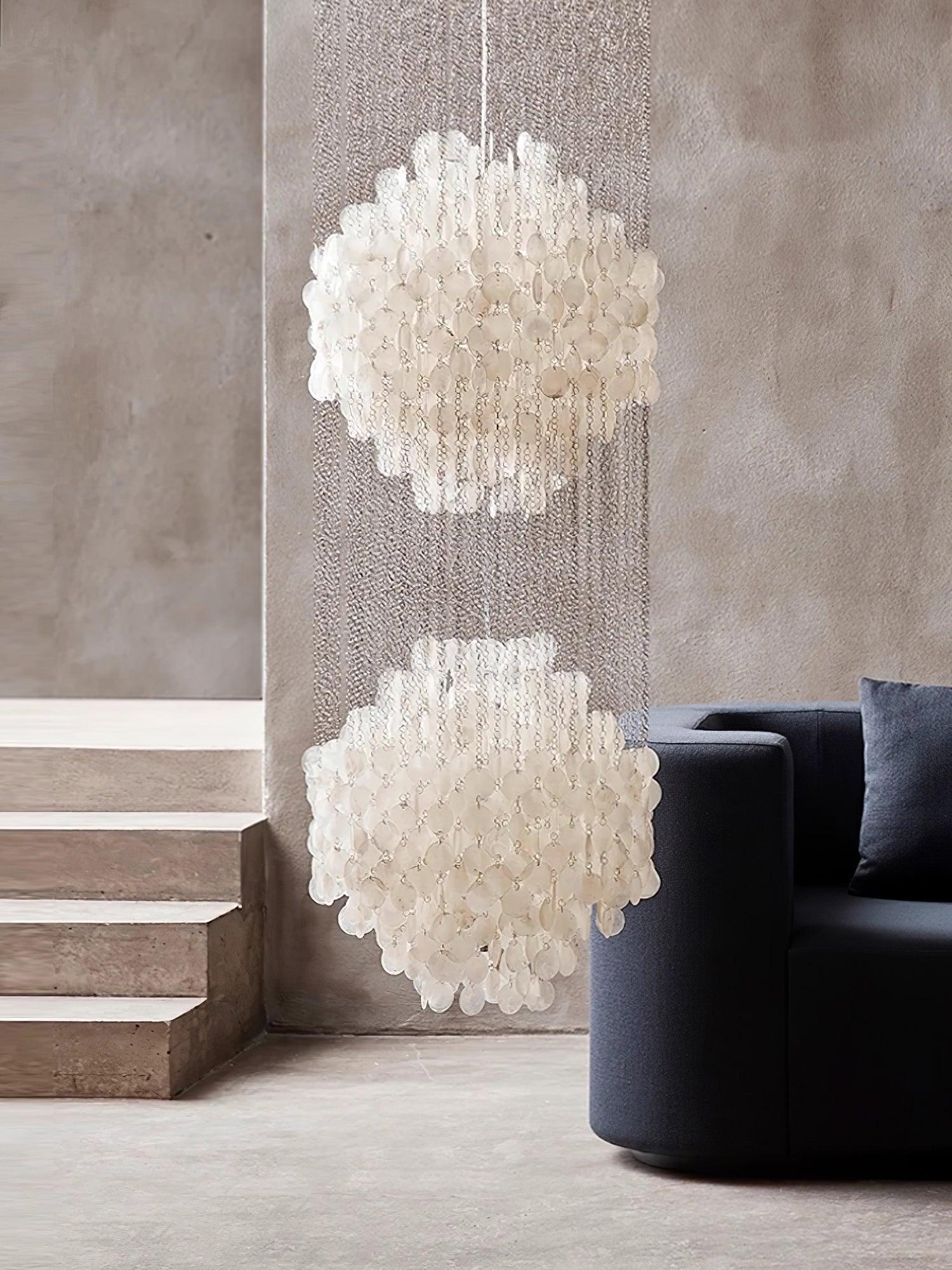 Люстра Shell Waterfall - ∅80см x 200см, белый