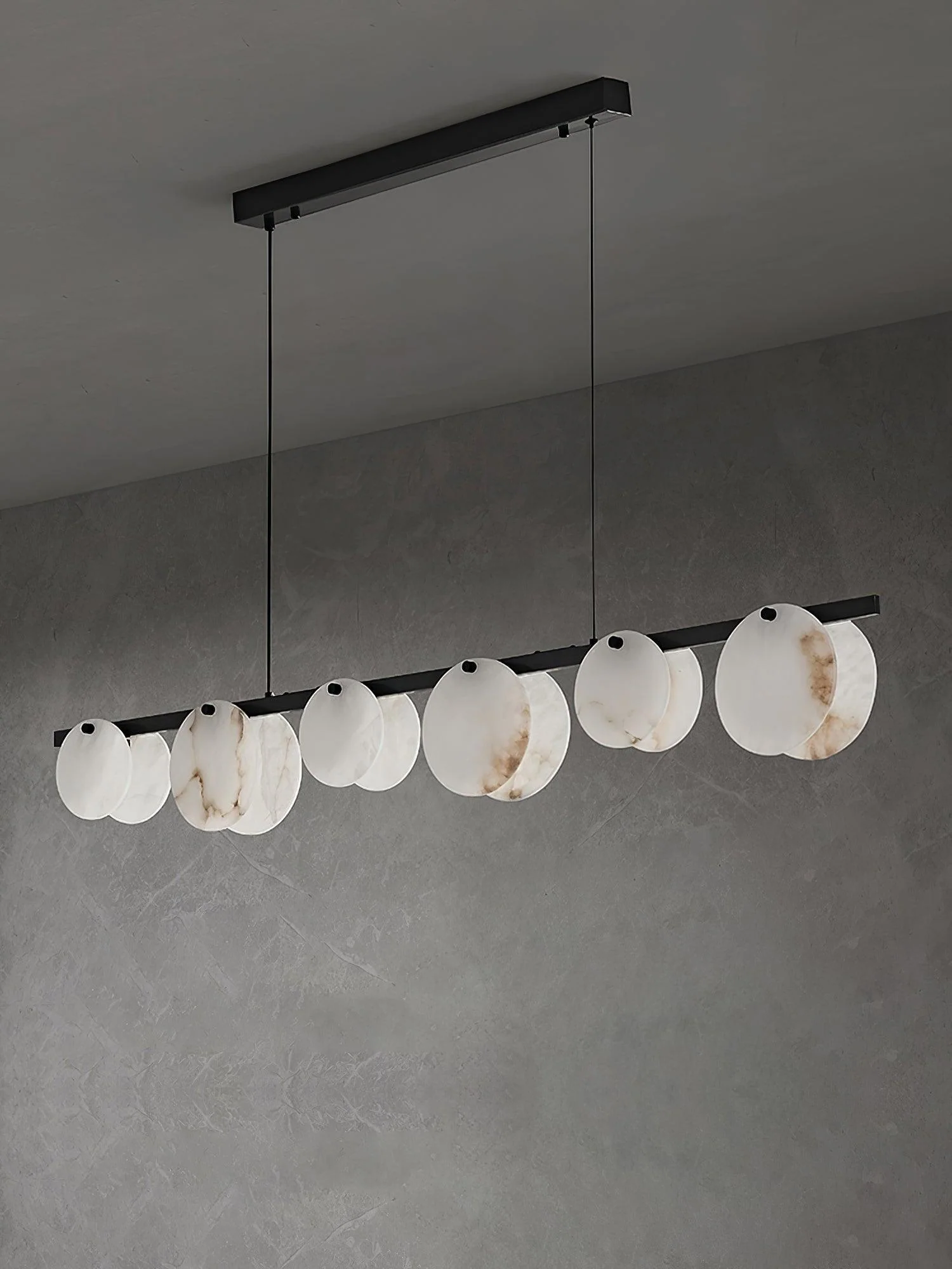 Люстра Trinidad Dining Room - 6 плафонов120см x 15см, латунь, белый, теплый свет