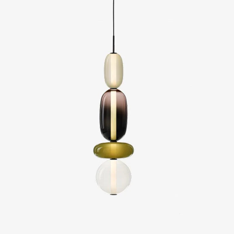 Подвесной светильник Candied Glass - модель B, ∅16см x 55см, зеленый, теплый свет, диммер