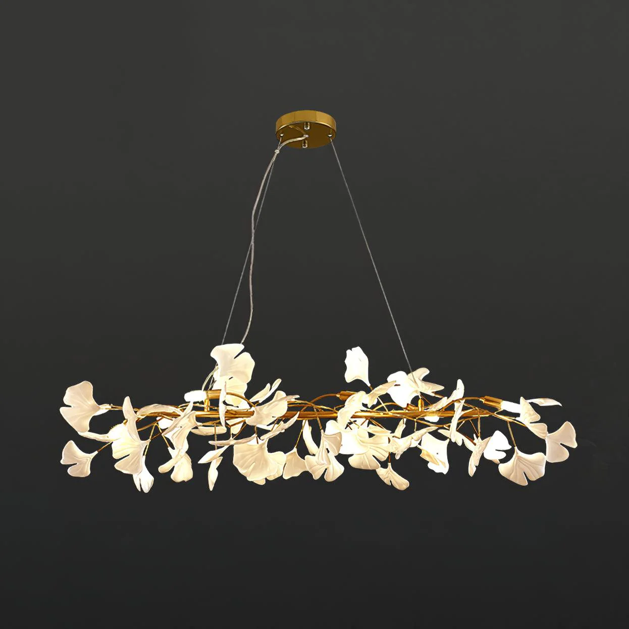 Люстра Gingko M - 150см x 30см, черный, белый