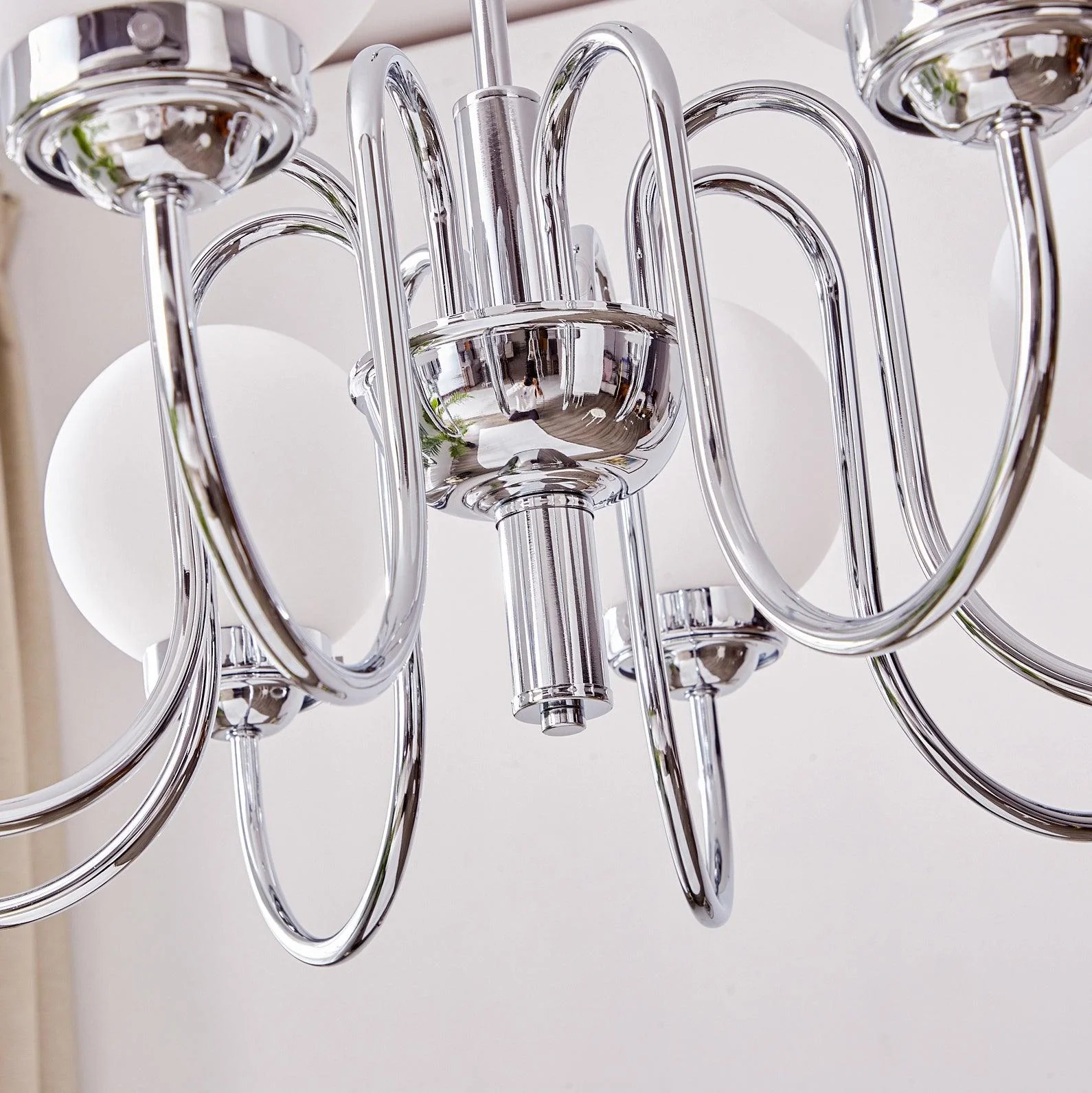 Люстра Progress Lighting Carisa - 5 плафонов ∅55см x 30см, хром