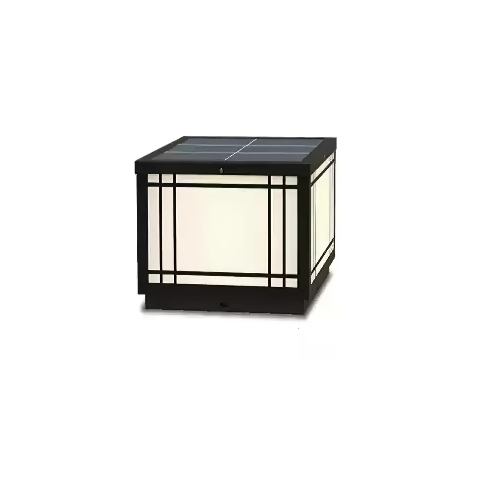 Уличный светильник Harrison Solar Cube - 40см x 40см x 18см, черный, белый, теплый свет