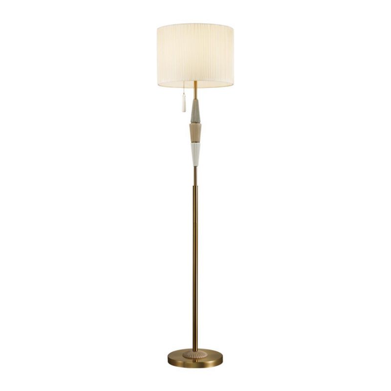 Торшер Odeon Light CLASSIC ODL_EX24 77 LATTE бронзовый/светло-коричневый/кремовый/металл/керамика/ткань E27 1*60W  5403/1FA