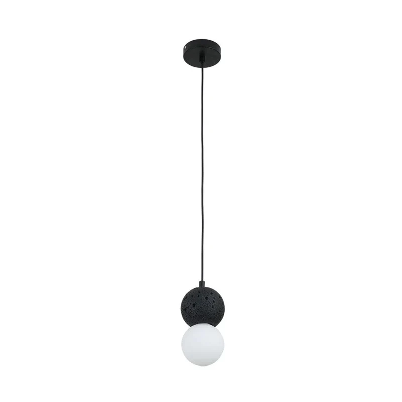 Подвесной светильник Origo - ∅10см x 20см, черный, белый, песочный камень