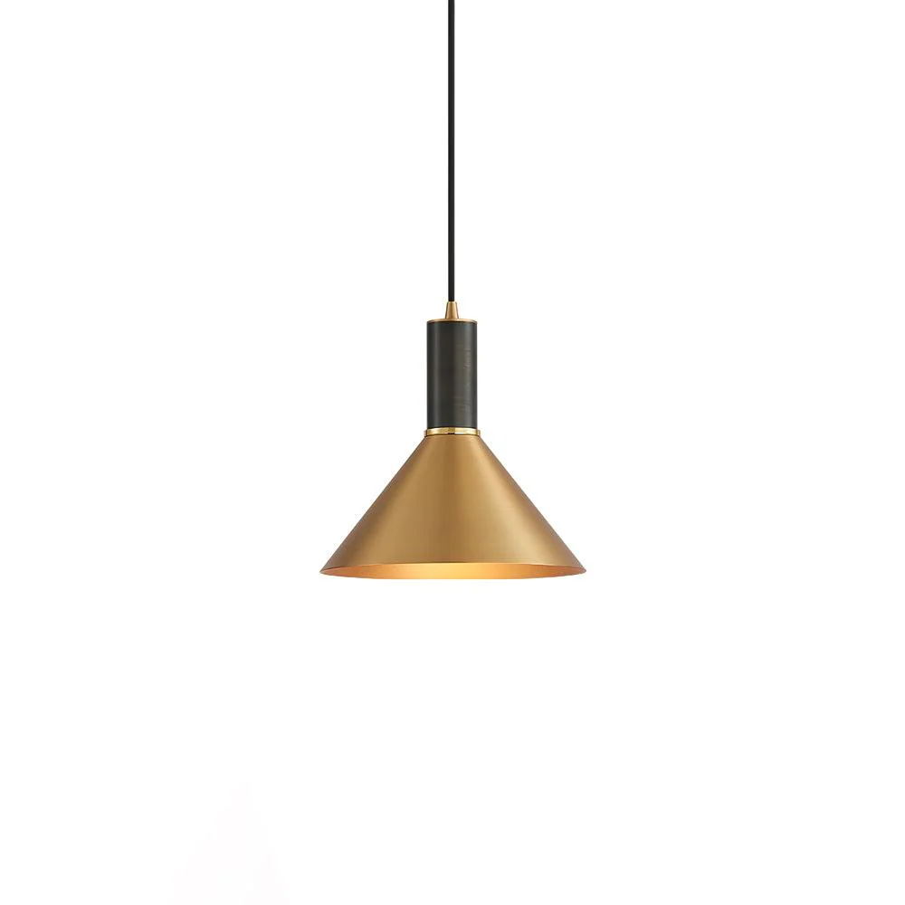Подвесной светильник Cone - ∅24см x 20см, латунь, черный