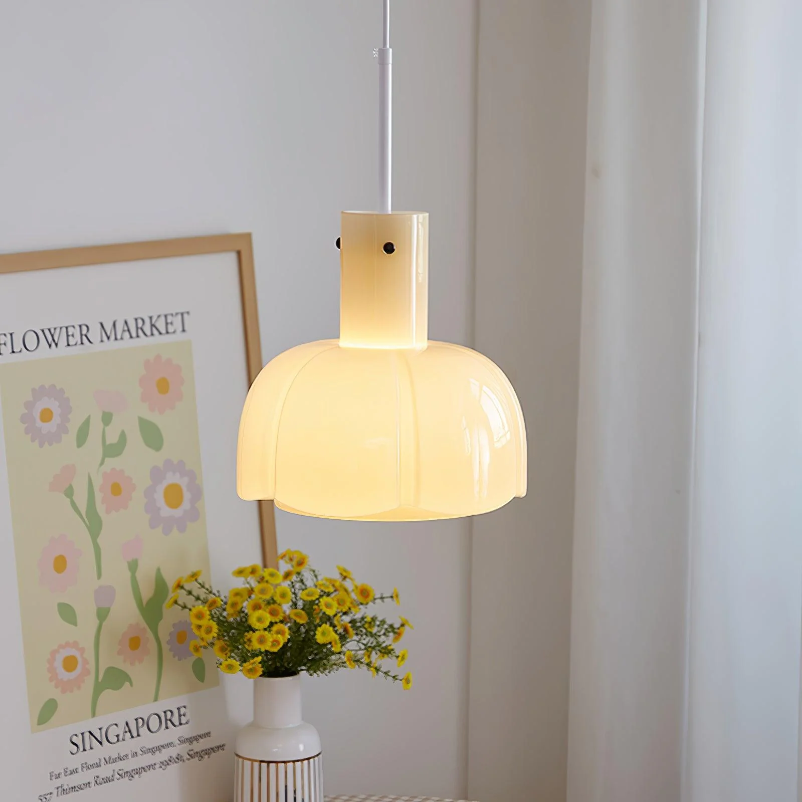 Подвесной светильник Lumina Petal Glass - ∅26см x 40см, коричневый