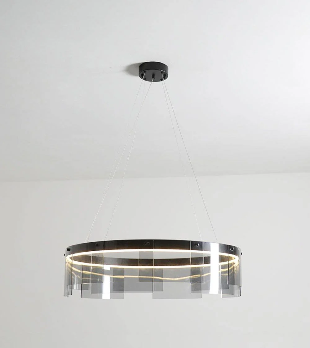 Люстра Stratos LED - ∅80см x 20см, черный, теплый свет