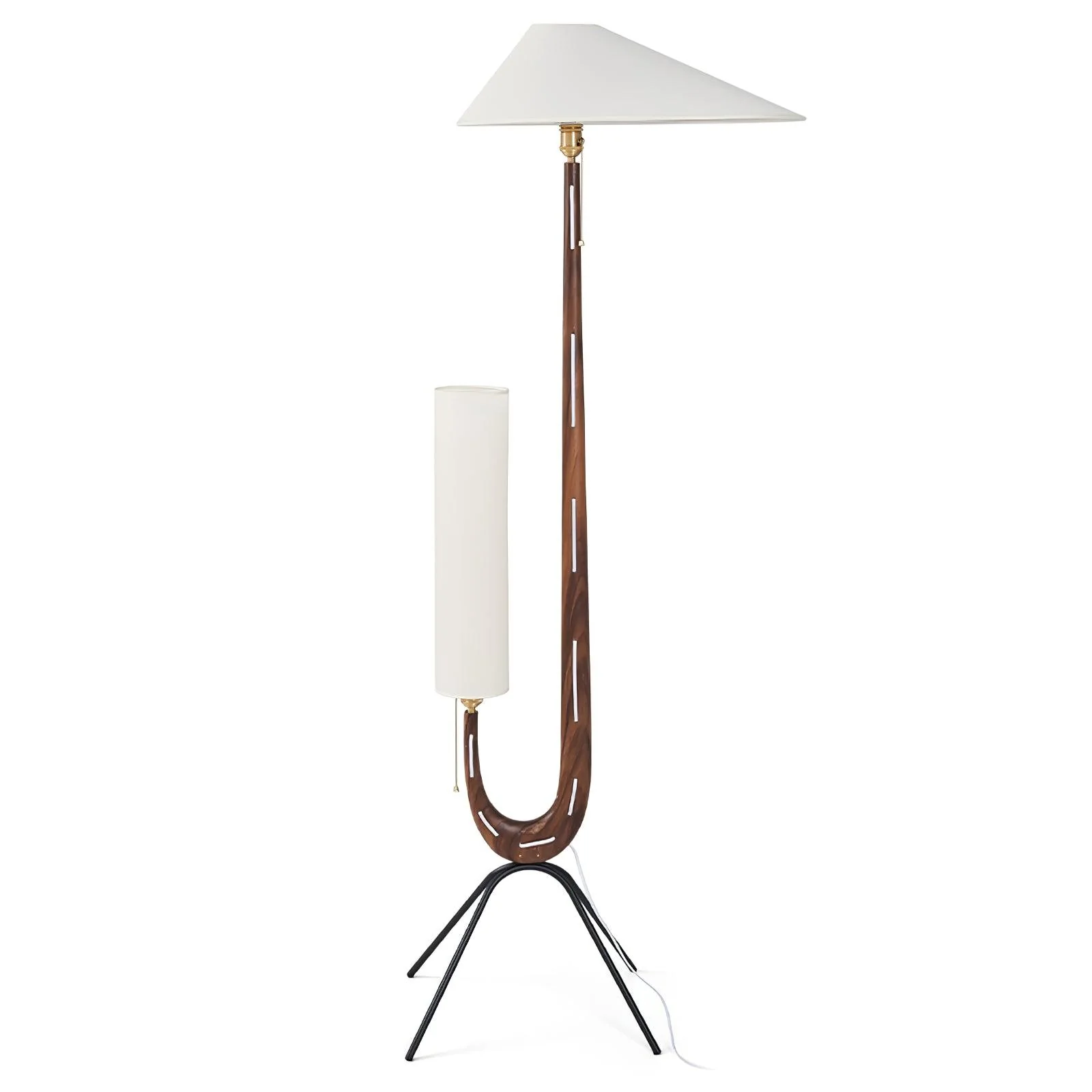Giraffe Floor Lamp - ∅ 21.6″ x H 63.7″ / Dia 55cm x H 162cm / Walnut & White & Stainless steel / UK plug