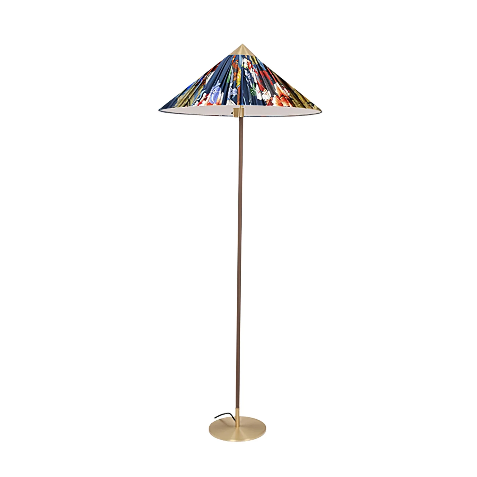 Tynell  Floor Lamp - ∅ 24.8″ x H 60.6″ / Dia 63cm x H 154cm / Natural rattan shade / UK plug