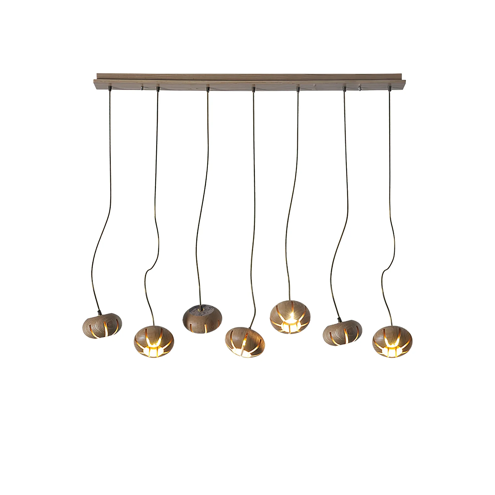 Люстра Wood Pumpkin Cluster - 19 плафонов ∅60см х 95см, орех