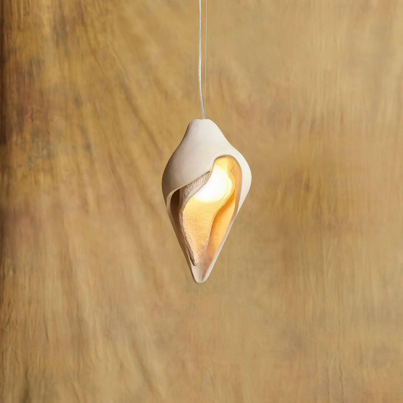 Подвесной светильник Conch Resin - 69см x 28см x 55см, бежевый