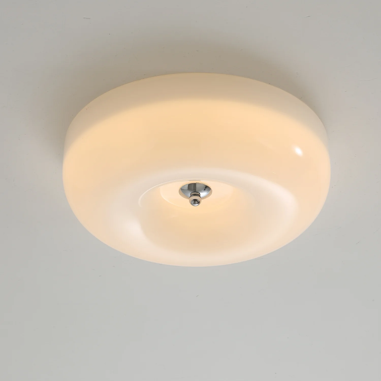 Потолочный светильник Swirl Glass - ∅46см x 10см, кофе, хром, теплый свет