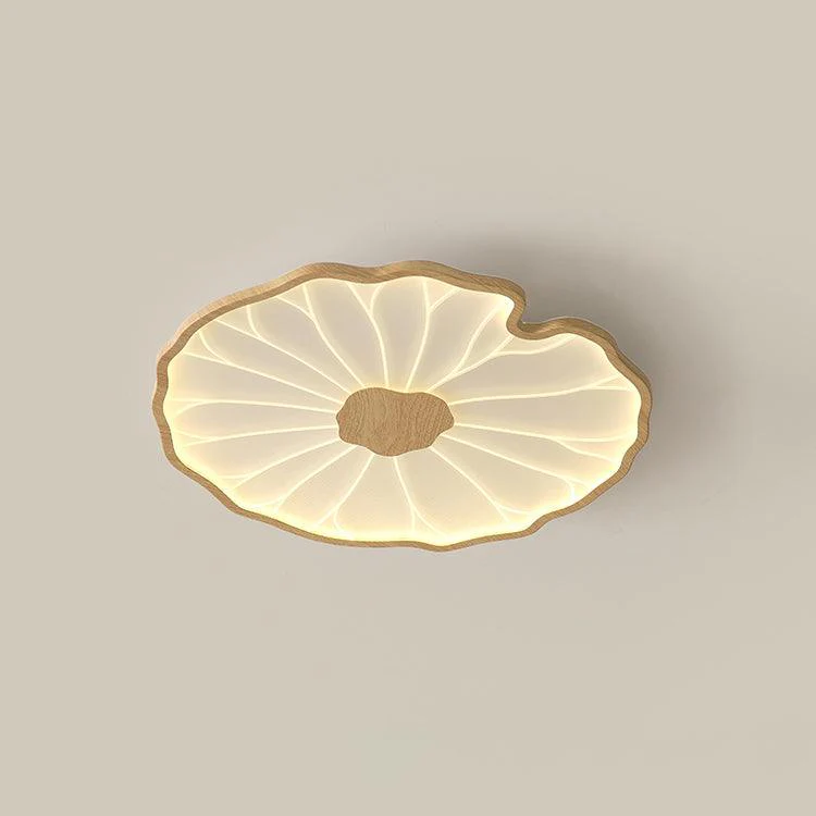 Потолочный светильник Lotus Leaf Acrylic - ∅40см x 4см, орех, теплый свет