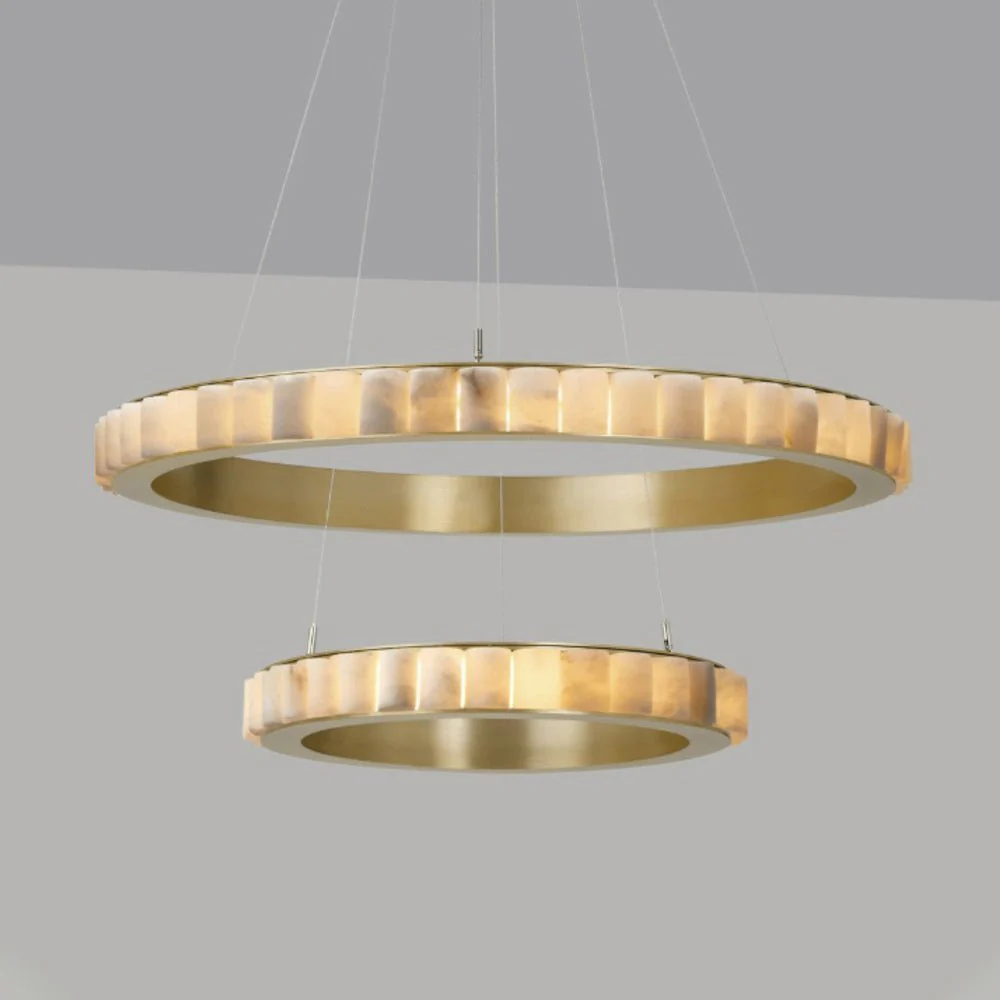 Люстра Alabaster Avalon Halo - ∅60см x 8см, черный, теплый свет