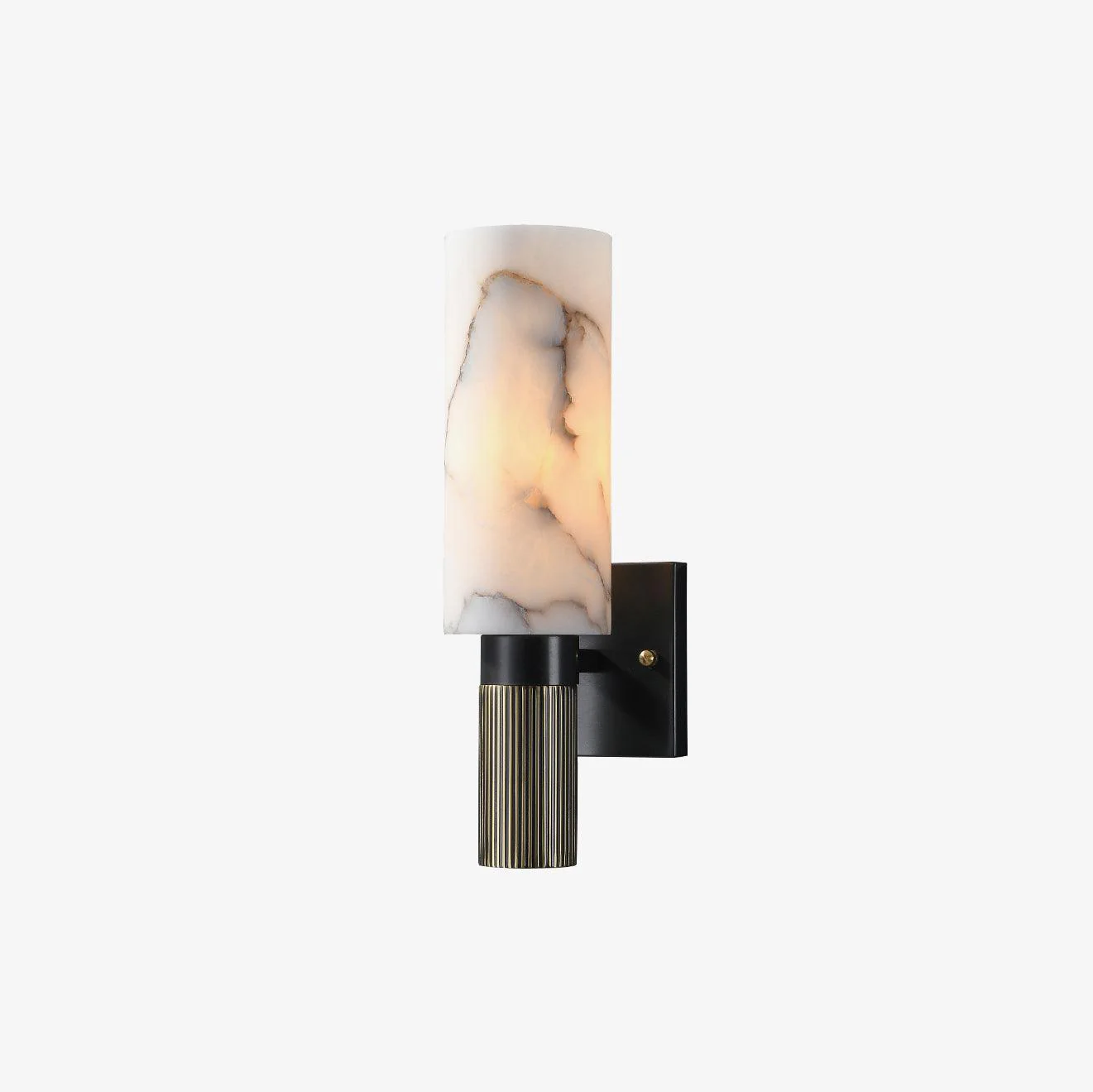 Torch Alabaster Sconce - Set of 2 / Blackened + White Marble