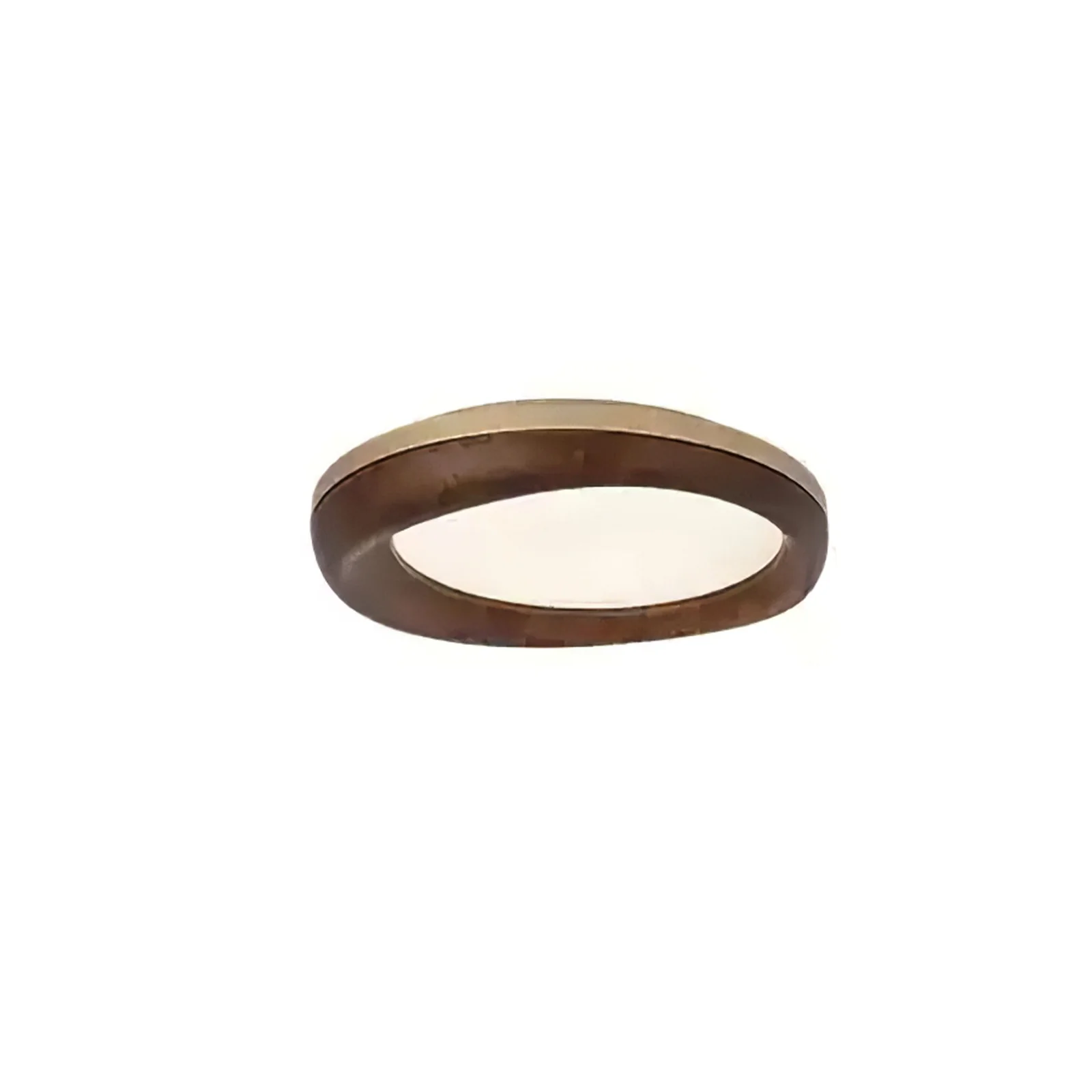 Потолочный светильник Zenova Wood  - ∅45см x 12см, черный, дерево, теплый свет