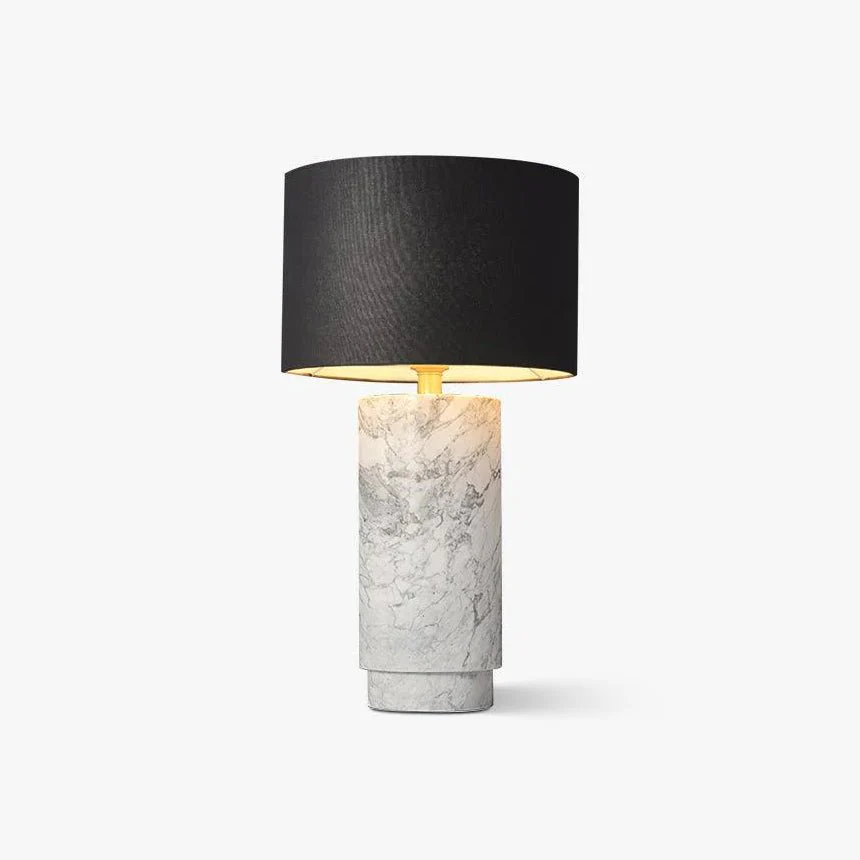 Terra Table Lamp - ∅ 13″ x H 22.4″ / Dia 33cm x H 57cm / Green Marble+Grey Lampshade / AU plug
