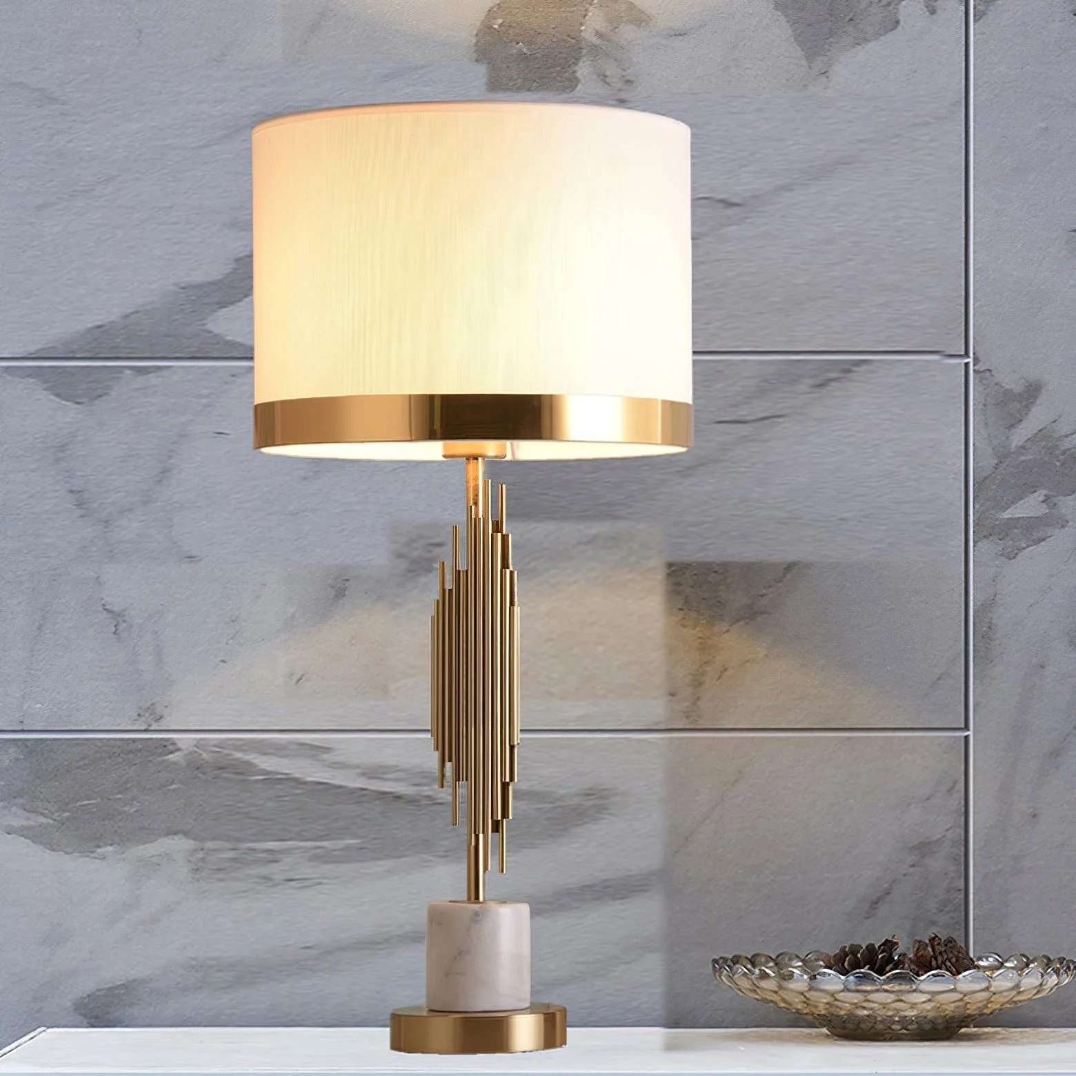 Myrano Table Lamp - ∅ 11.8″ x H 24.8″ / Dia 30cm x H 63cm / Gold / AU plug