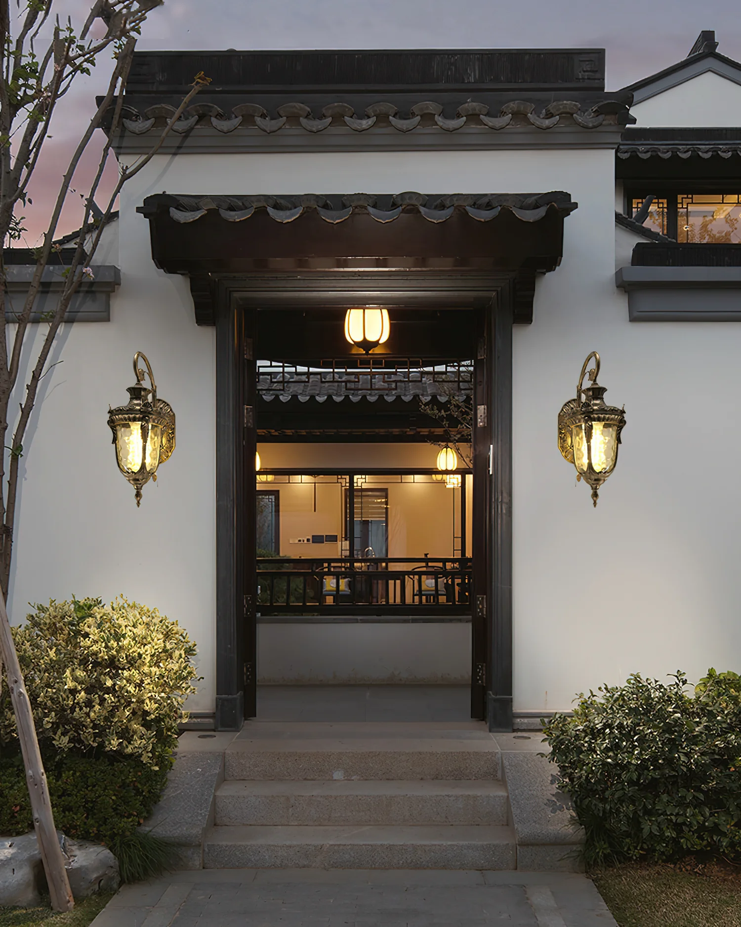 Heritage Outdoor Wall Lamp - L 10.2” x W 7.5” x H 20.5” / Gold / Set of 2