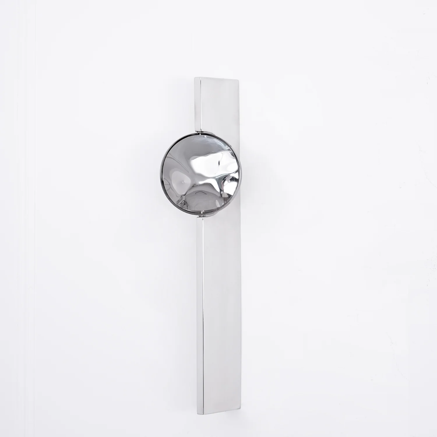 Creative Light And Shadow Wall Lamp - 2-Lights: ∅ 4.1″ x H 14.9″ Set of 2 / Chrome & Black / Warm Light