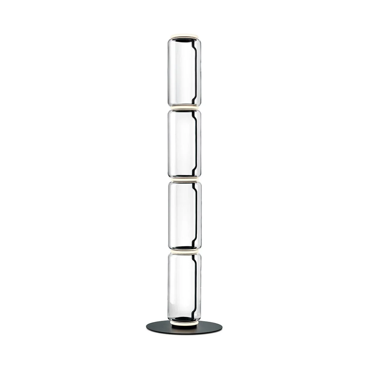 Торшер Bamboo Glass - ∅28см x 57см, стекло, черный, теплый свет
