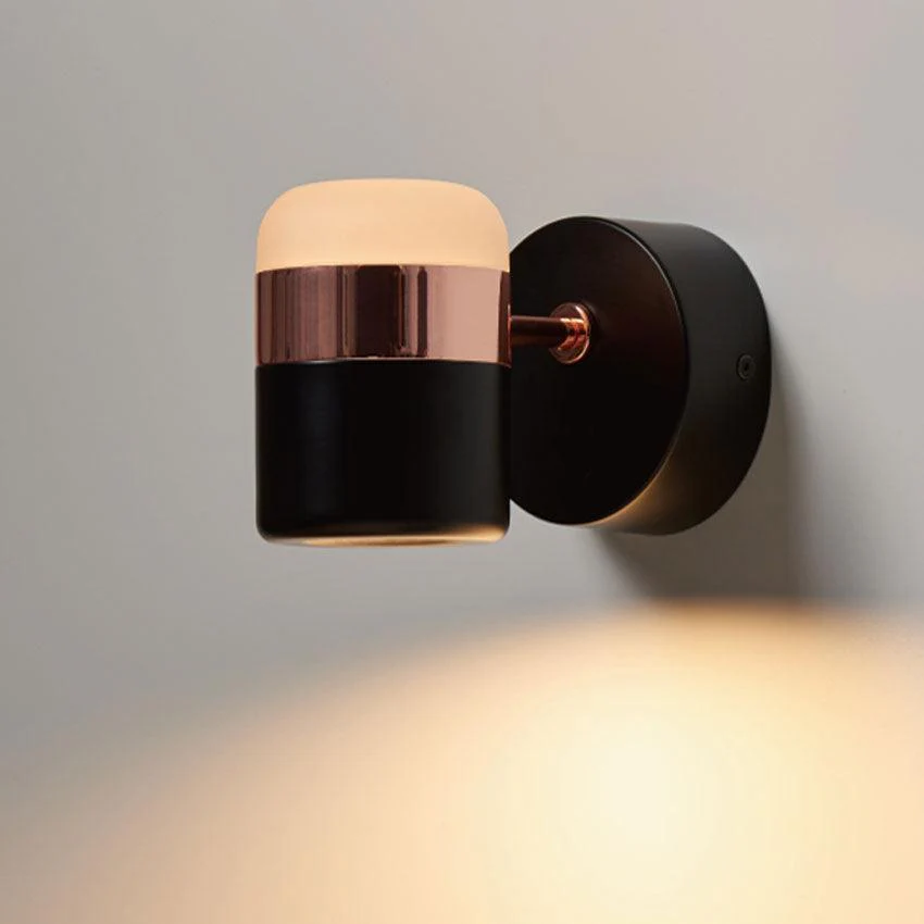 Настенный светильник Adjustable Glass - ∅12см x 17см, черный, холодный свет