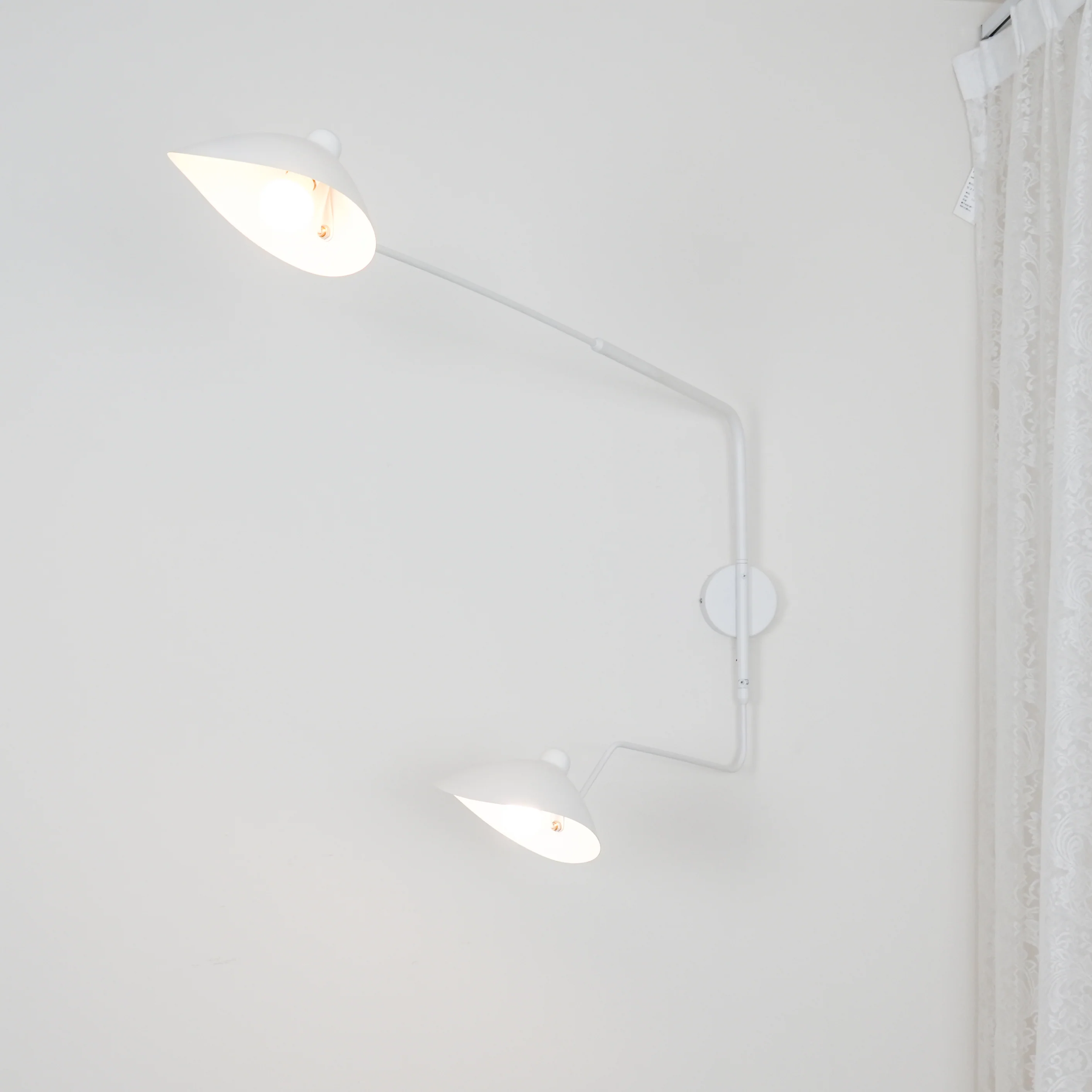Serge Mouille Wall Sconce - L 47.2″ x H 15.8″ / L 120cm x H 40cm Set of 2 / White