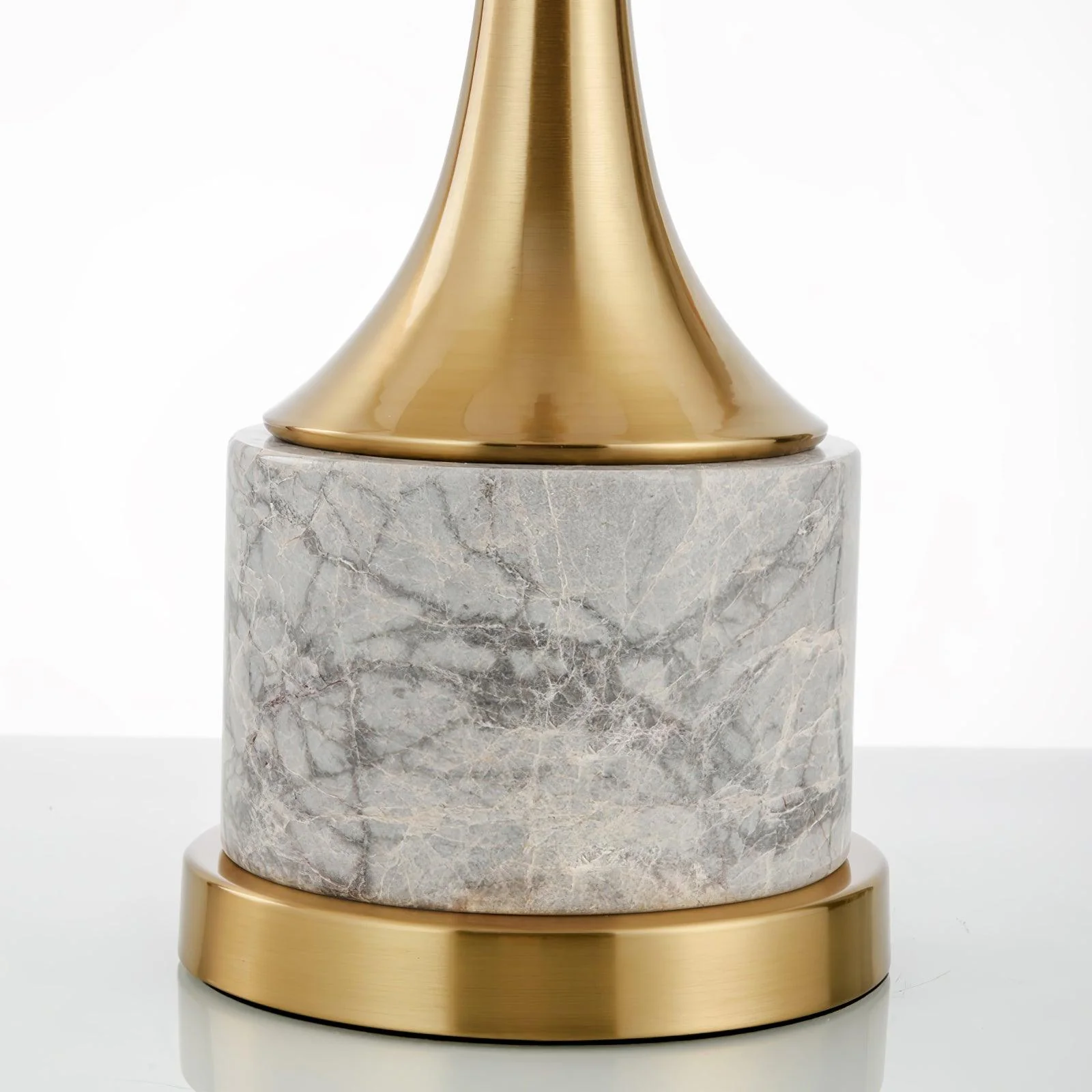 Expino Table Lamp - ∅ 15.7″ x H 30.3″ / Dia 40cm x H 77cm / Gold & Grey / AU plug