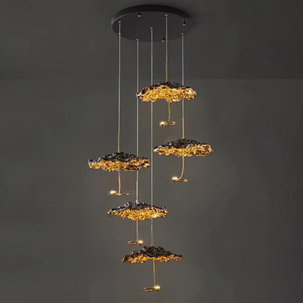 Люстра Brass Aviary Constellation - 1 подвес ∅25см х 15см, латунь, черный, теплый свет