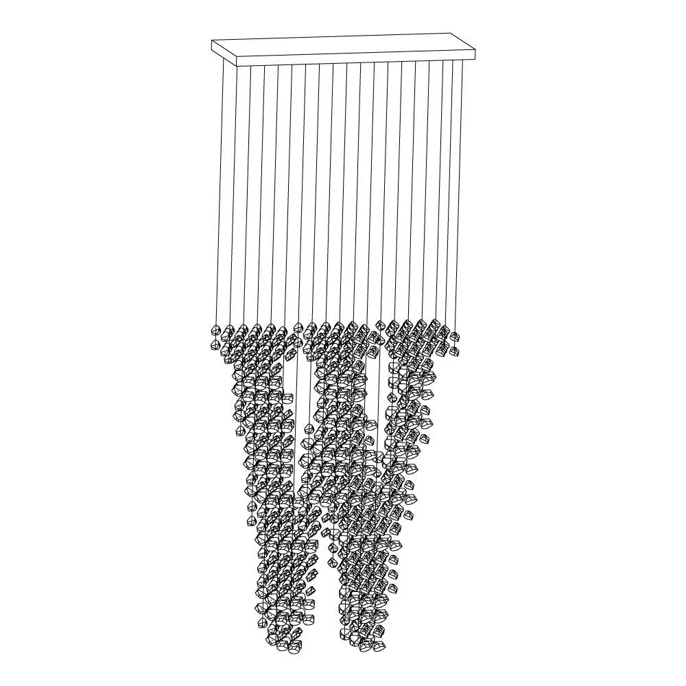 Люстра Charcoal S-Z - круглое крепление, ∅60см x 150см, черный, холодный свет