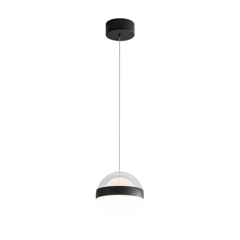 Подвес Odeon Light черный/прозрачн./молочный/металл/акрил LED 12W 4000K 600лм RONI 5075/12L