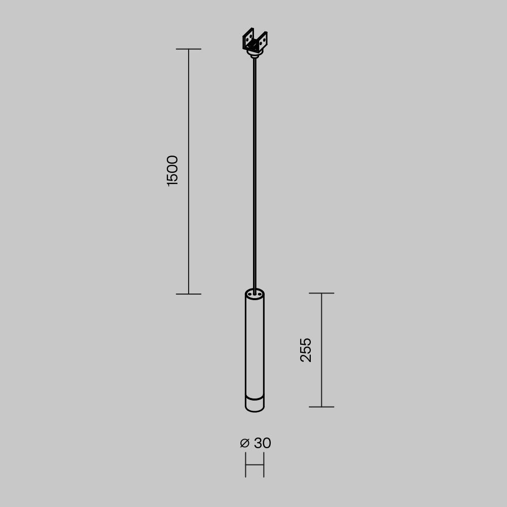 Уличный трековый подвесной светильник Maytoni Focus led Elasity IP 3000К 8Вт 38° черный O-TR01-1-P-8WB3K